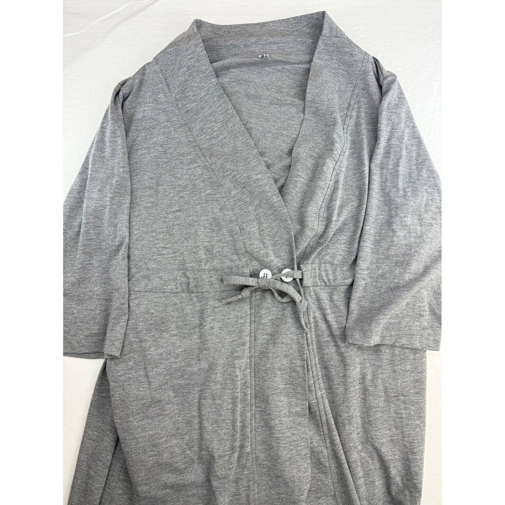 Meuponc Womens Gray Post Surgery Recovery Robe with Drain Pockets Medium - Picture 4 of 8